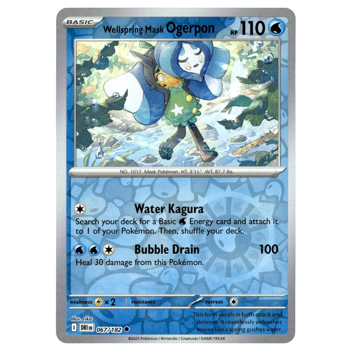 Wellspring Mask Ogerpon #067/182 Pokémon Sv10: Destined Rivals Reverse Holo 1
