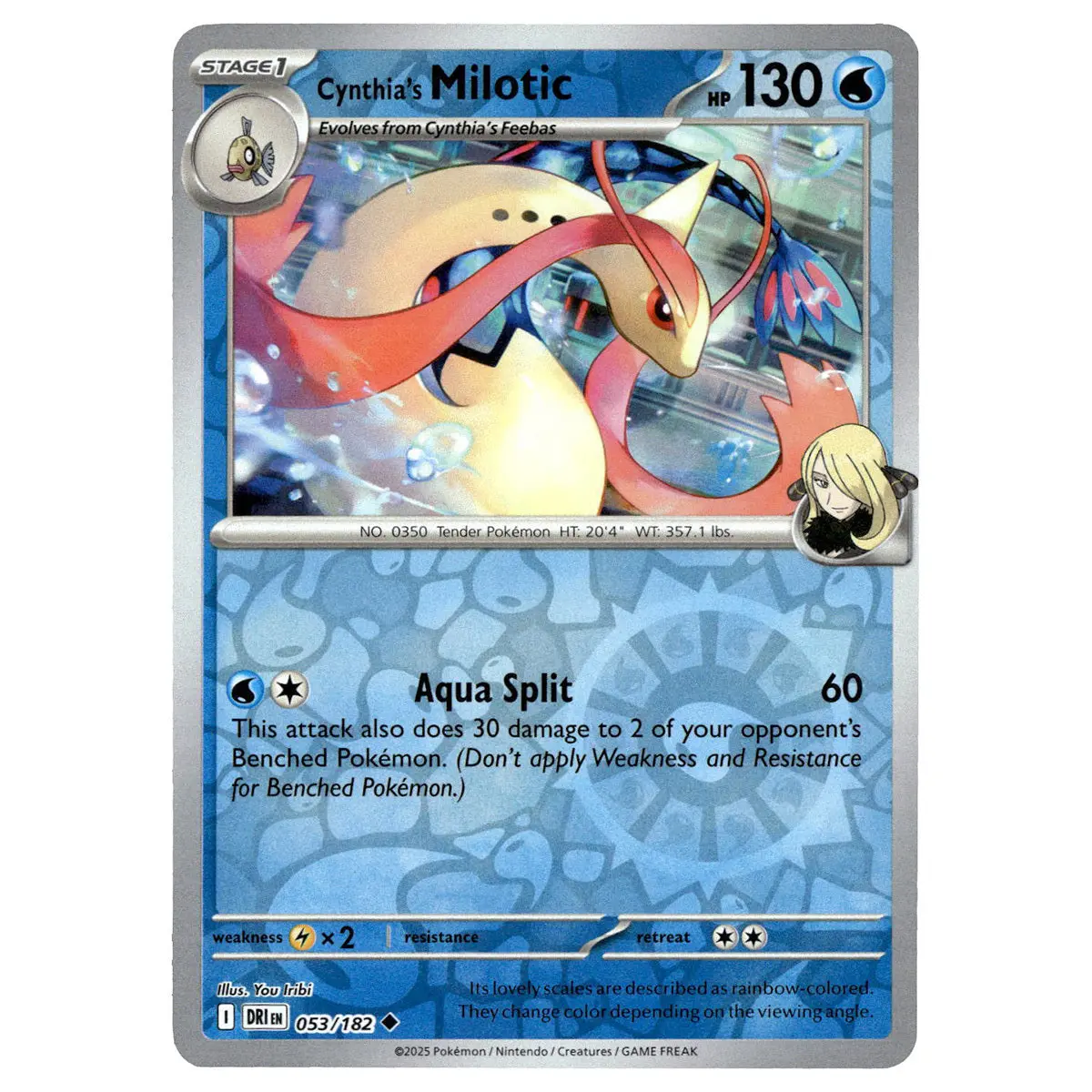 Cynthia's Milotic #053/182 Pokémon Sv10: Destined Rivals Reverse Holo 1