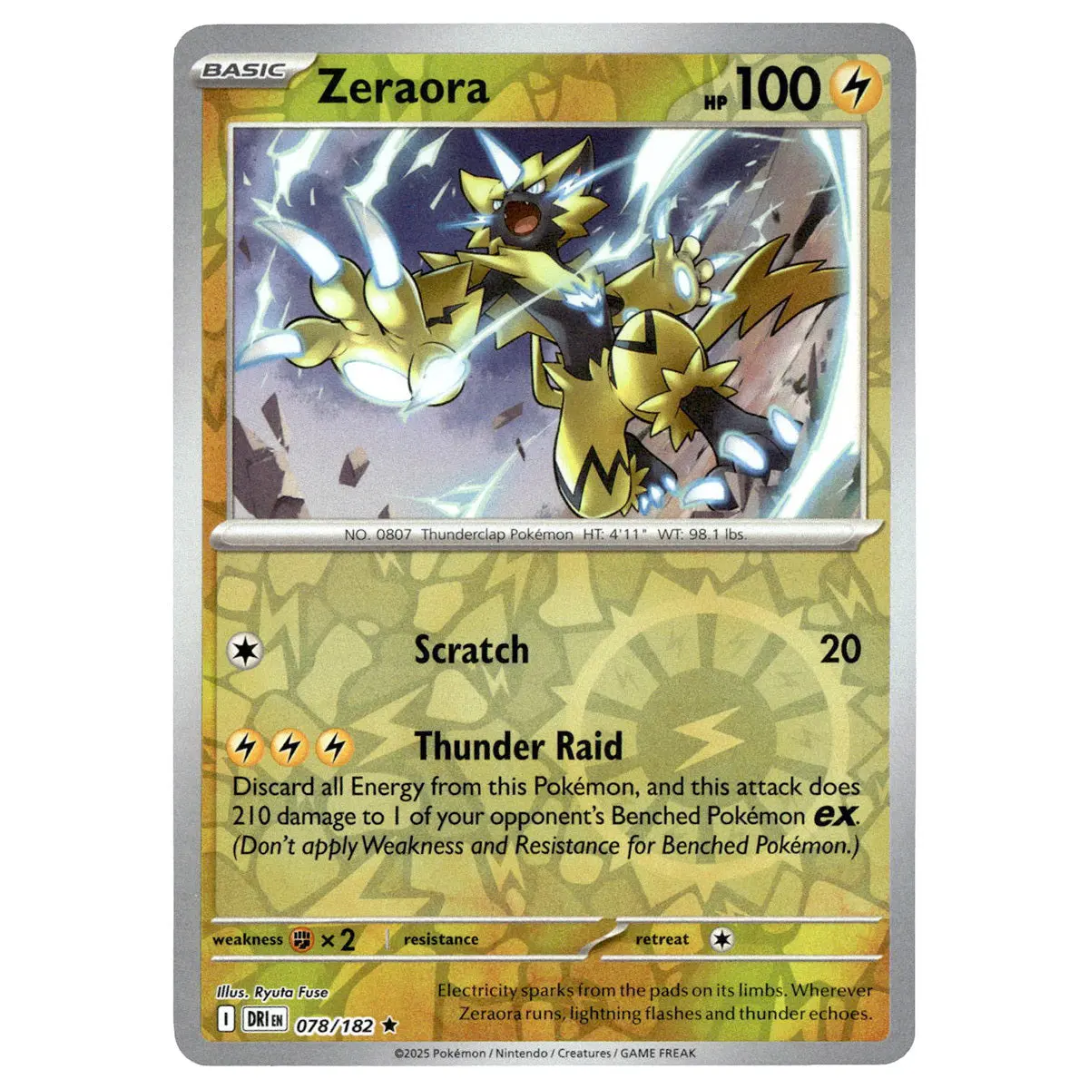 Zeraora #078/182 Pokémon Sv10: Destined Rivals Reverse Holo 1