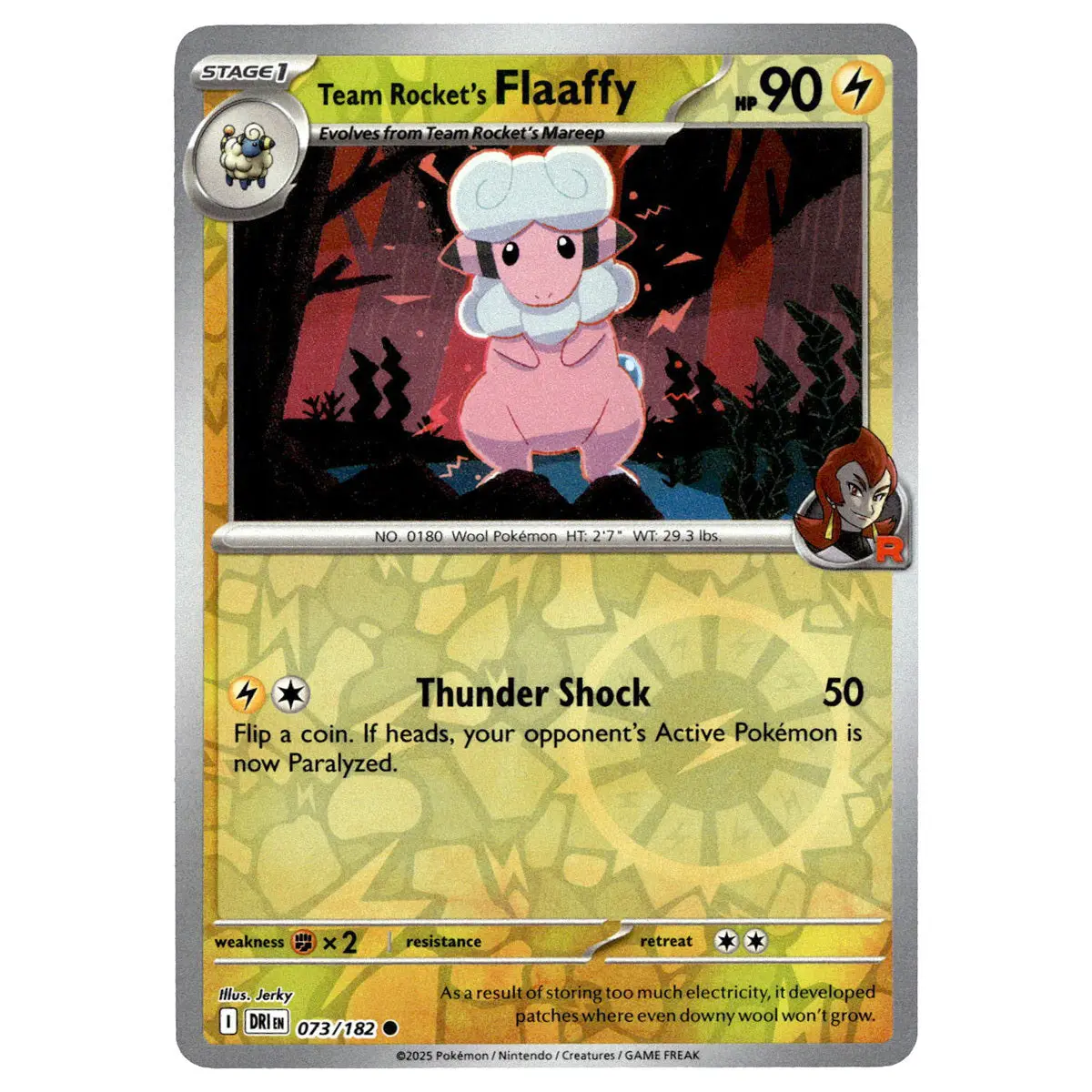 Team Rocket's Flaaffy #073/182 Pokémon Sv10: Destined Rivals Reverse Holo 1