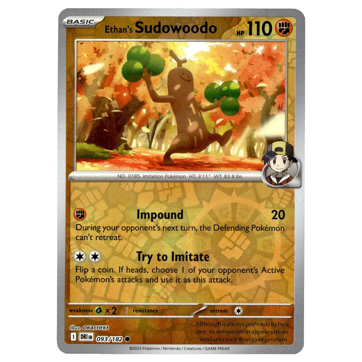 Ethan's Sudowoodo #093/182 Pokémon Sv10: Destined Rivals Reverse Holo 1