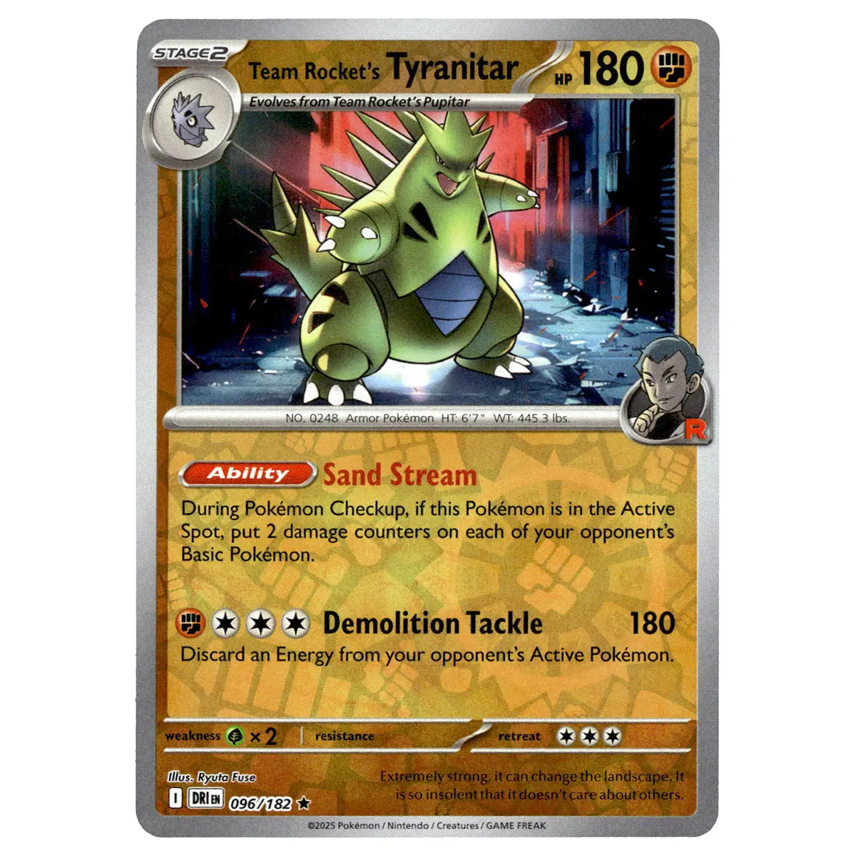 Team Rocket's Tyranitar #096/182 Pokémon Sv10: Destined Rivals Reverse Holo 1