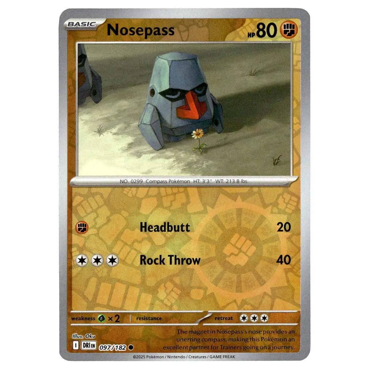 Nosepass #097/182 Pokémon Sv10: Destined Rivals Reverse Holo 1