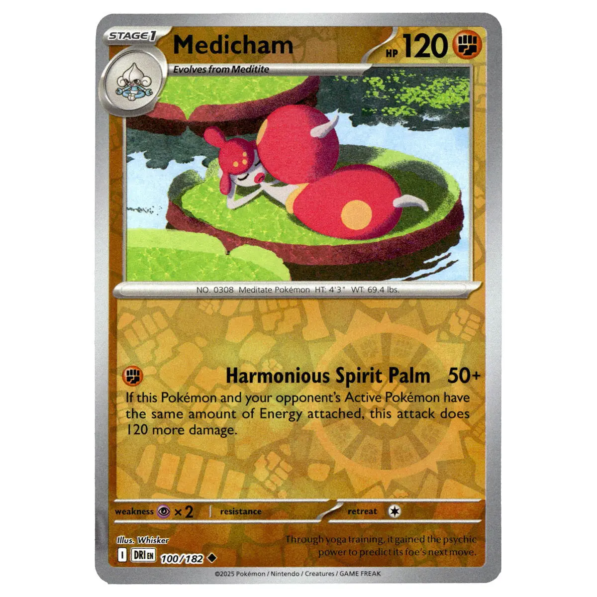 Medicham #100/182 Pokémon Sv10: Destined Rivals Reverse Holo 1