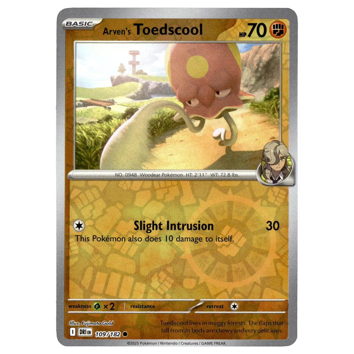 Arven's Toedscool #109/182 Pokémon Sv10: Destined Rivals Reverse Holo 1