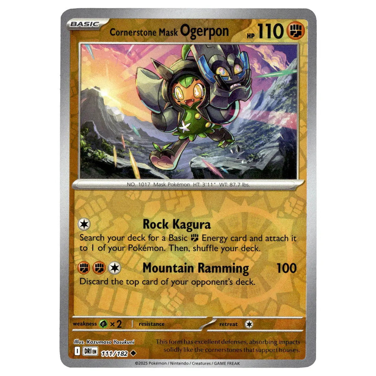 Cornerstone Mask Ogerpon #112/167 Pokémon Sv10: Destined Rivals Reverse Holo 1