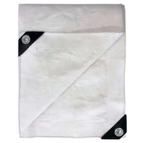 Itm Hd-Gt-Fr-1220 12' Ft X 20' Ft White Heavy Duty Fire Resistant Tarp - Quantity Of 6 1