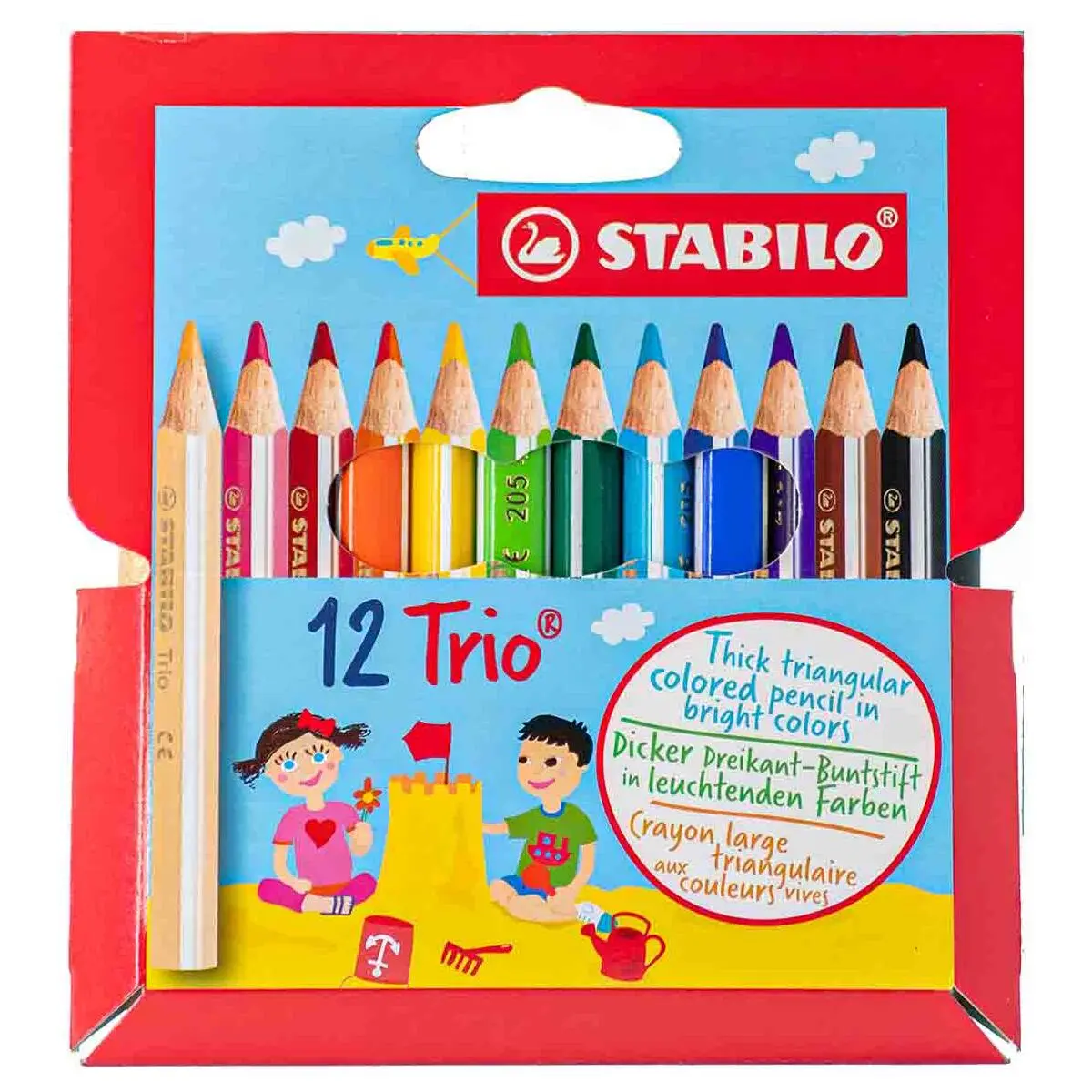 Stabilio 12 Trio Thick Triangular Coloured Pencils 1
