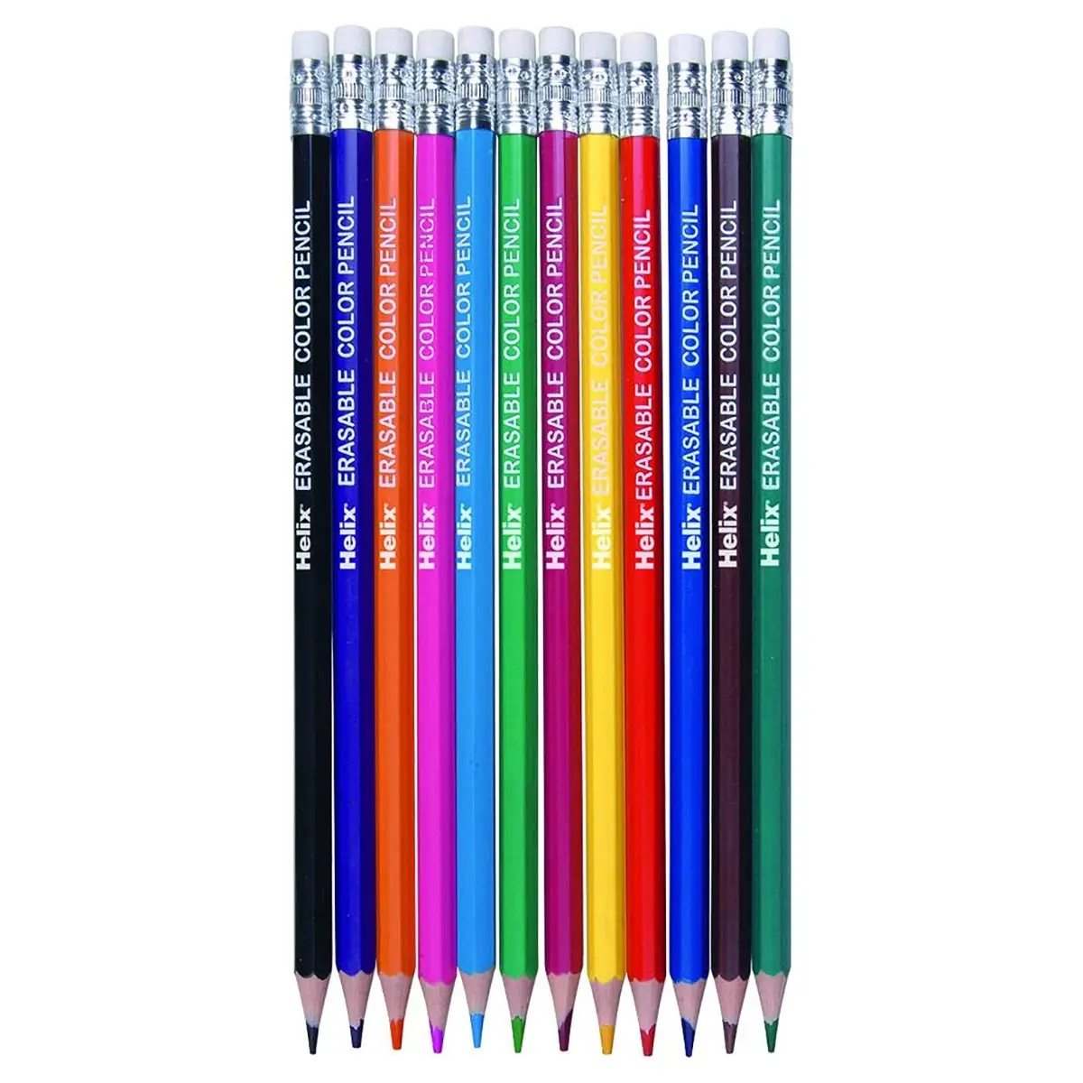 Helix Oxford 12 Erasable Colouring Pencils 2