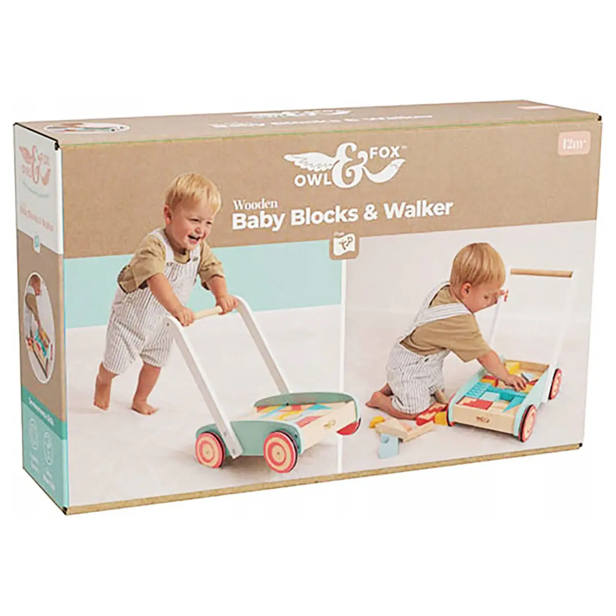 Owl & Fox Wooden Baby Blocks & Walker 1