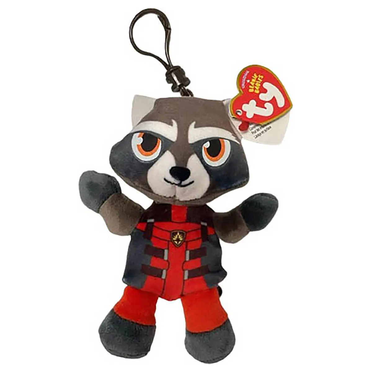 Ty Beanie Babies Marvel Rocket Key Clip Plush 1