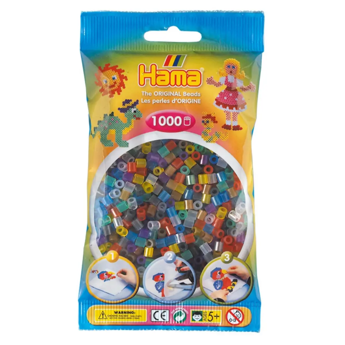 Hama Midi Beads Translucent Mix 1000 Piece Pack 1