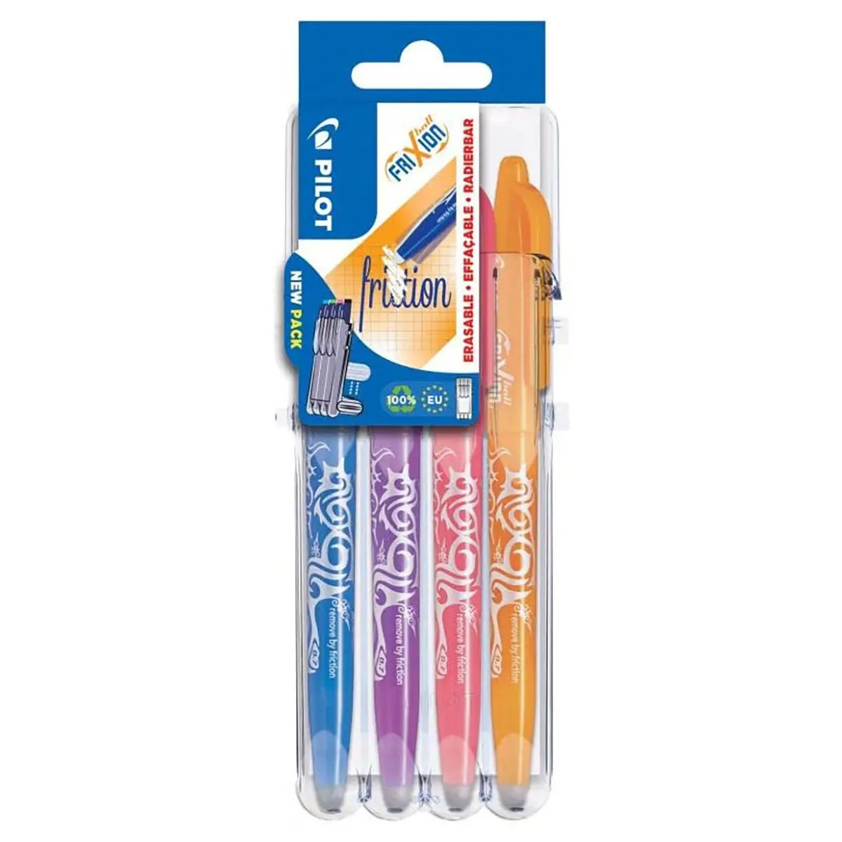 Pilot Frixion Ball 'Set 2 Go' M Pens With Case (4 Pack) 1