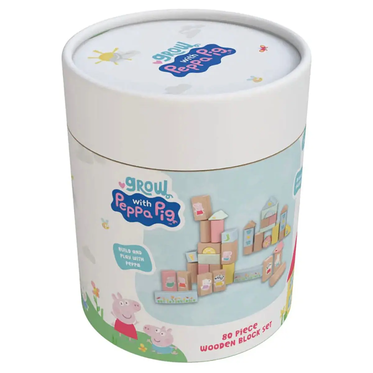 Grow With Peppa Pig 80 Piece Wooden Block Set 1