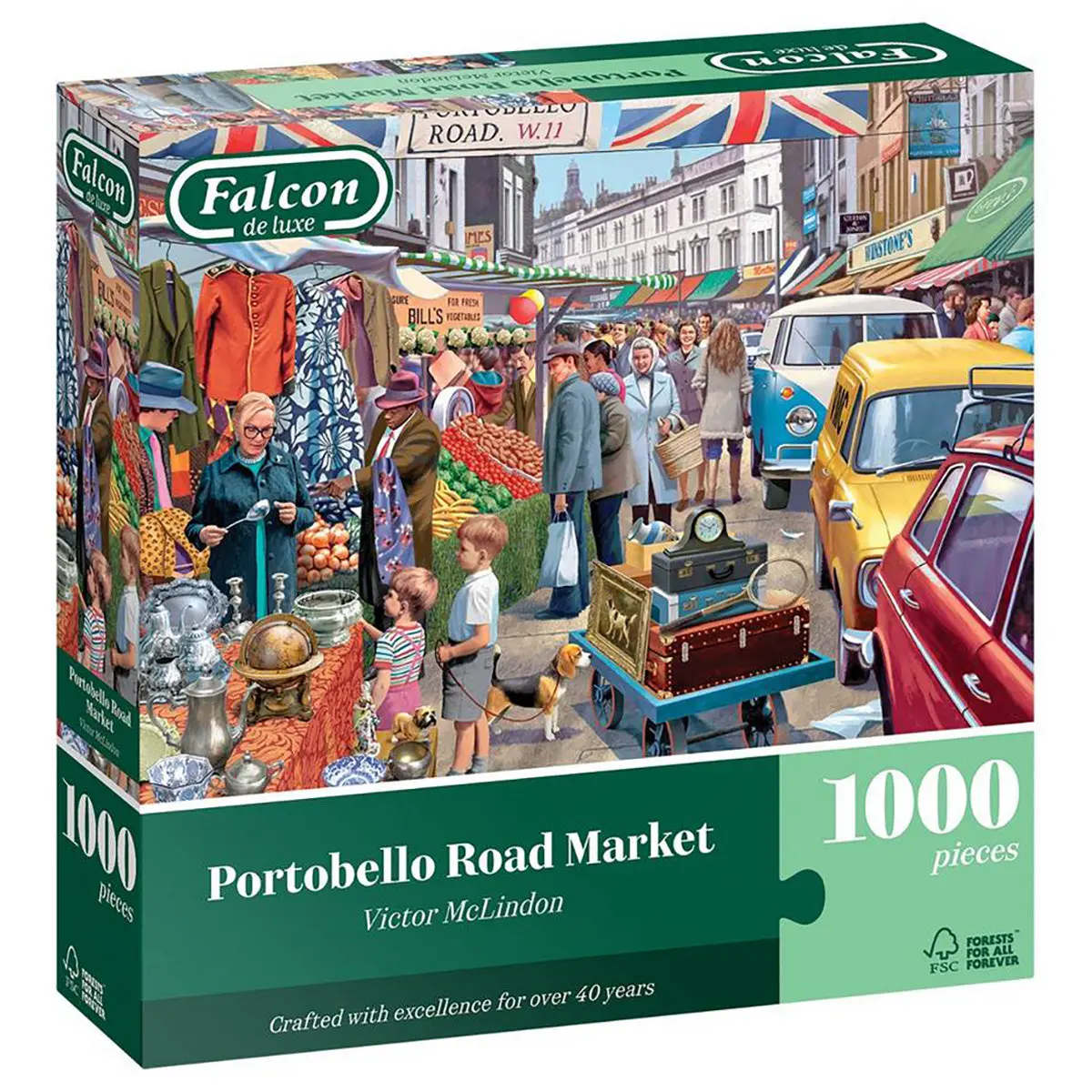Falcon De Luxe Portobello Road Market 1000 Piece Jigsaw Puzzle 1