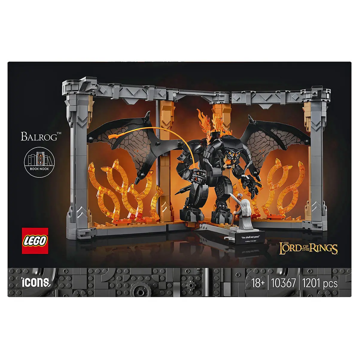 Lego Icons The Lord Of The Rings: Balrog Book Nook Building Set 1