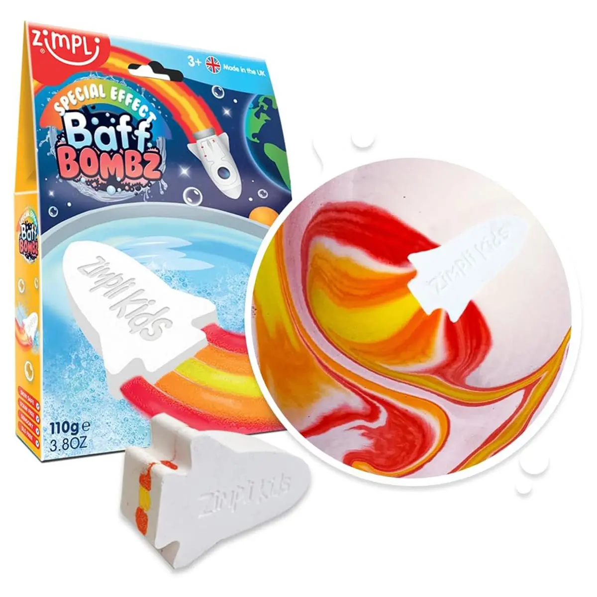 Zimpli Special Effect Baff Bombz Rocket Sensory Bath Fun 1