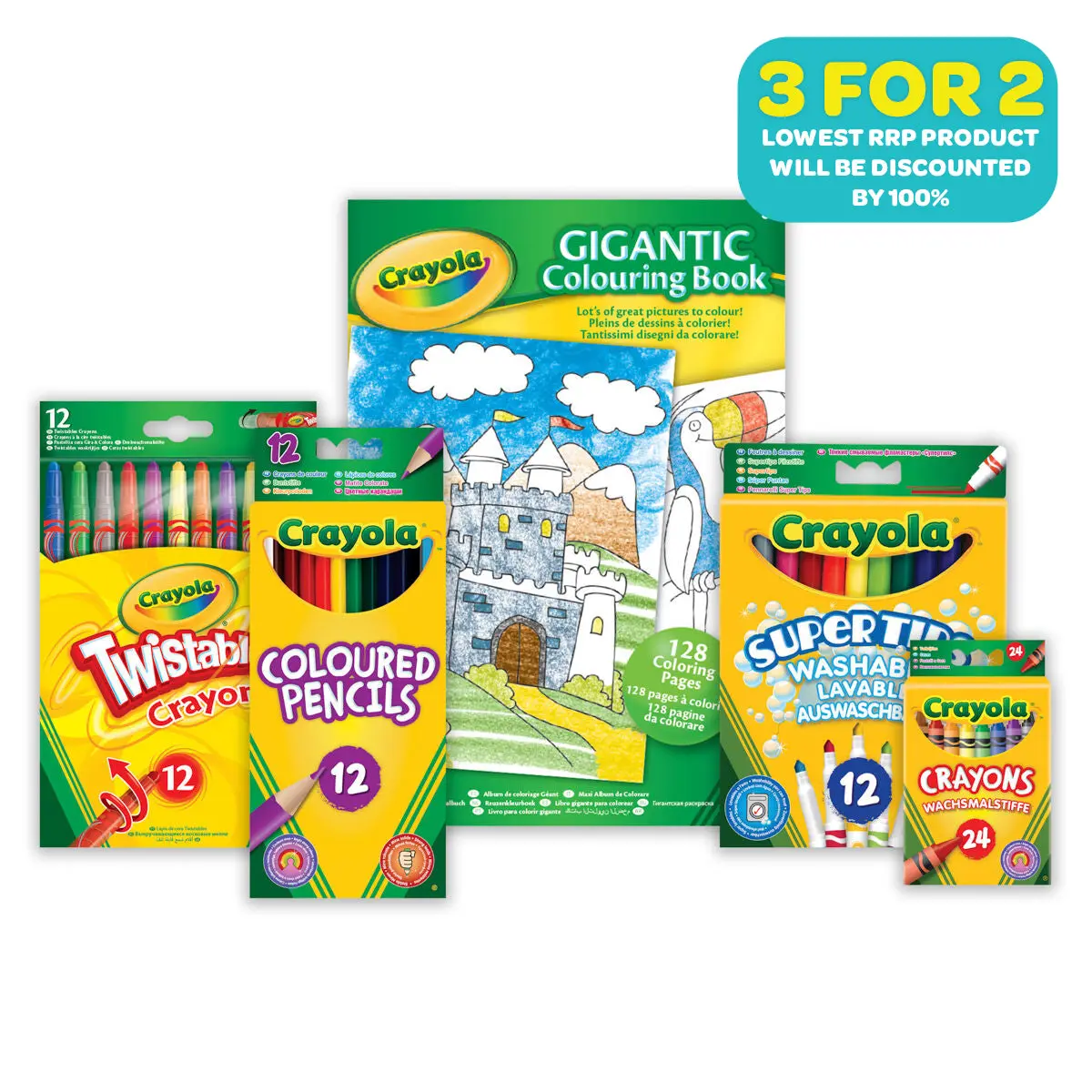 Crayola A4 Gigantic Colouring Book Back To School Bundle Pack 1