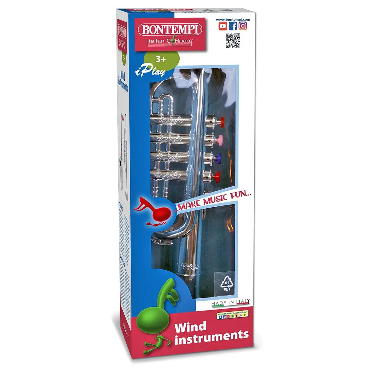Bontempi Silver Trumpet With 4 Keys 1