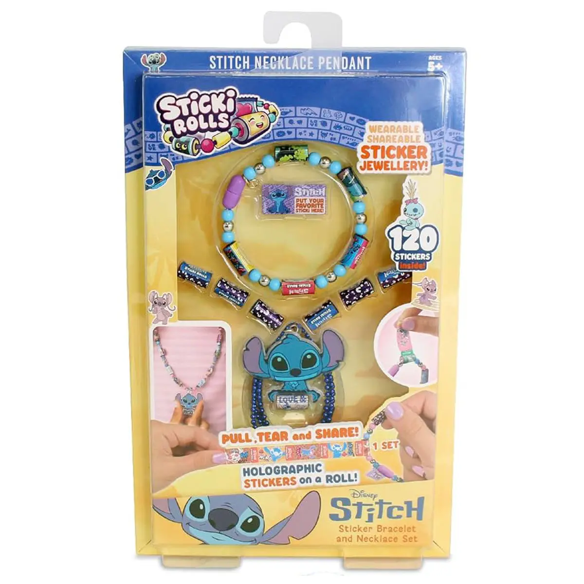 Sticki Rolls Disney Stitch Sticker Bracelet And Necklace Set 1