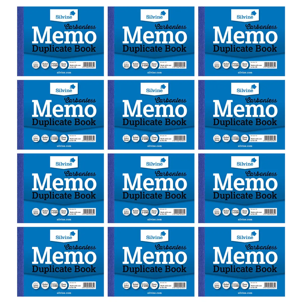 Silvine Carbonless Memo Duplicate Book 4 X 5" (12 Pack) 1