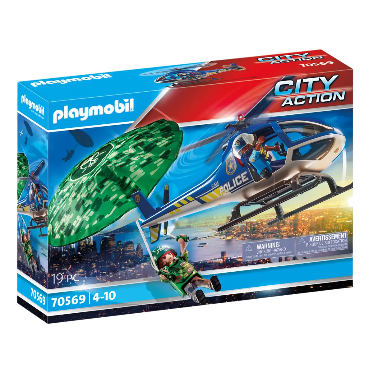 Playmobil City Action Police Parachute Search Playset 1