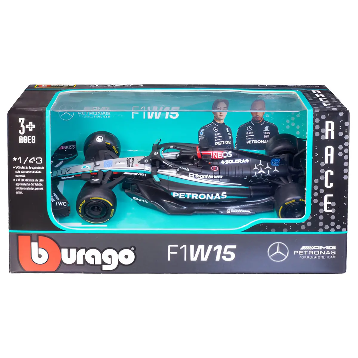 Bburago Mercedes-Amg Petronas F1 W15 2024 George Russell 1:43 Race Car 1