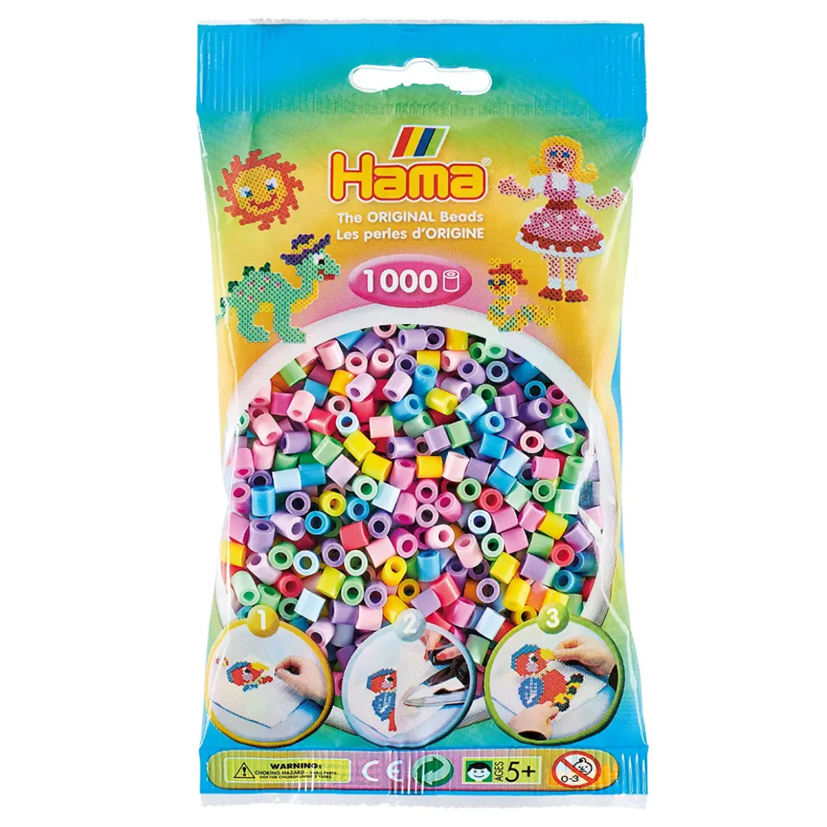 Hama Midi Beads Pastel Mix 1000 Piece Pack 1