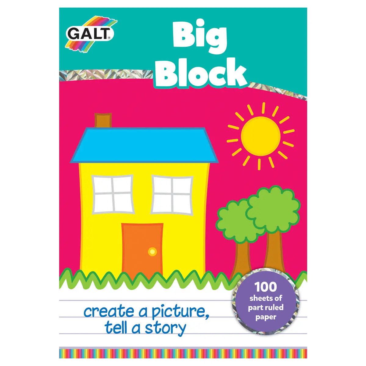 Big Block Pad 100 A4 Sheets Divided For Pictures And Stories 1