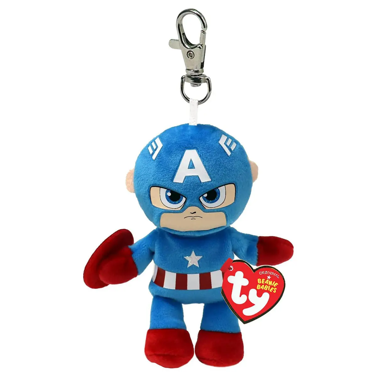 Ty Beanie Babies Marvel Captain America Key Clip Plush 1