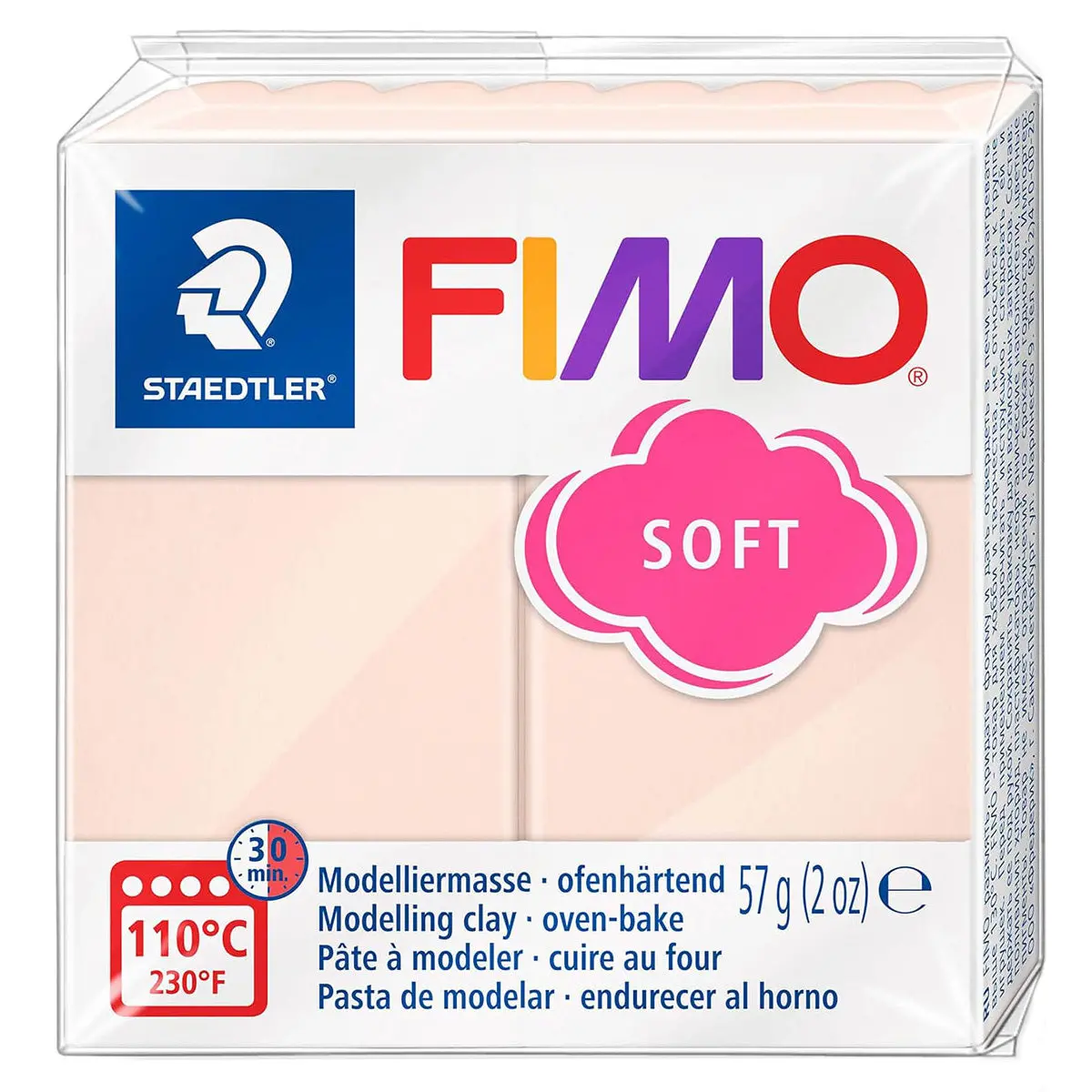 Staedtler Fimo Soft Pale Pink Oven-Bake Modelling Clay 57G 1