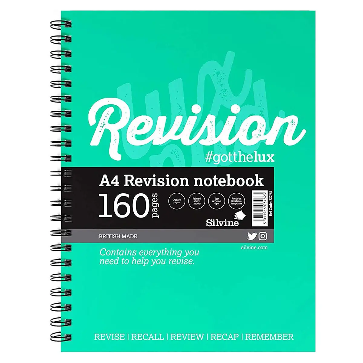 Silvine A4 Revision Notebook 160 Pages 1