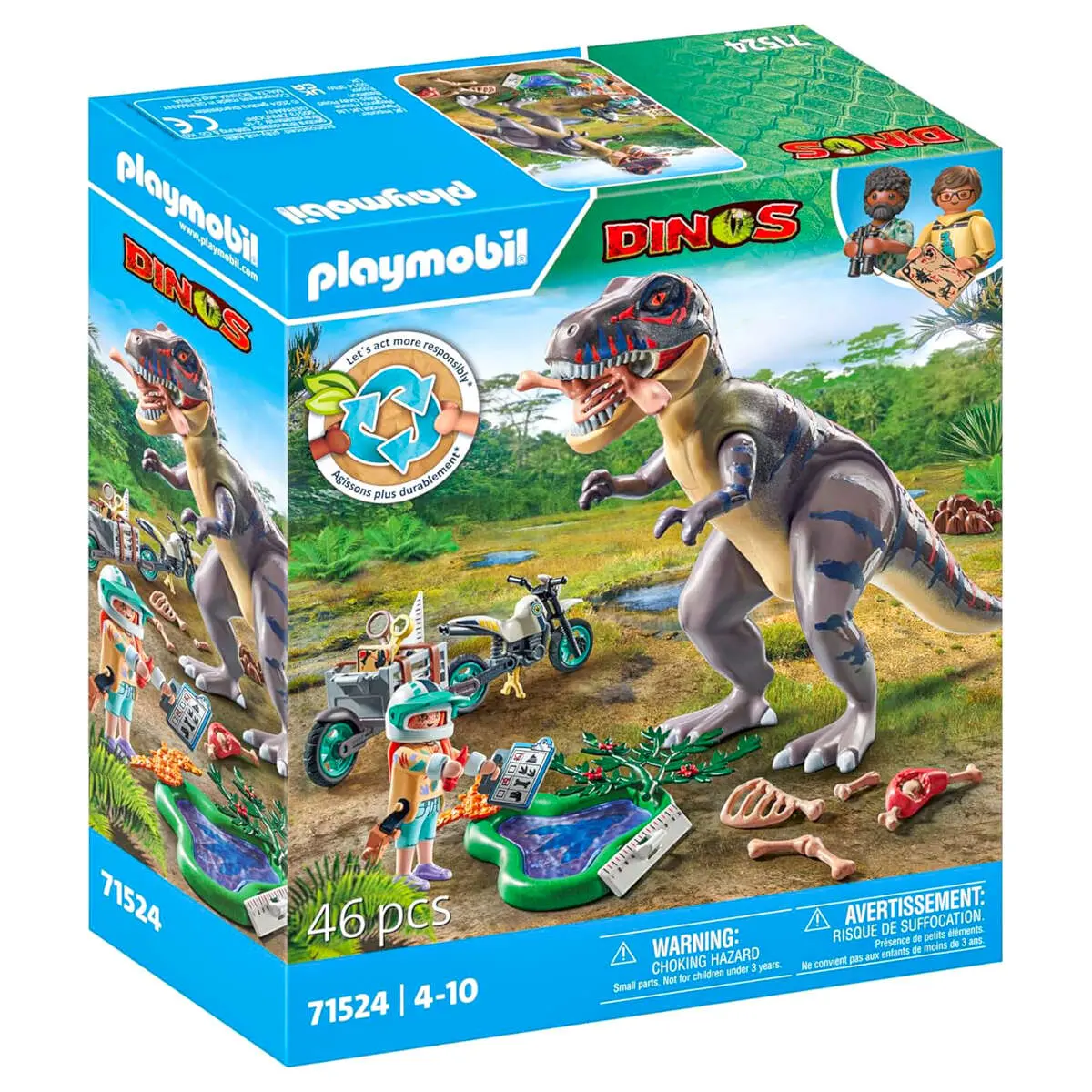Playmobil Dinos: T-Rex With Trace And Tracker Playset 1