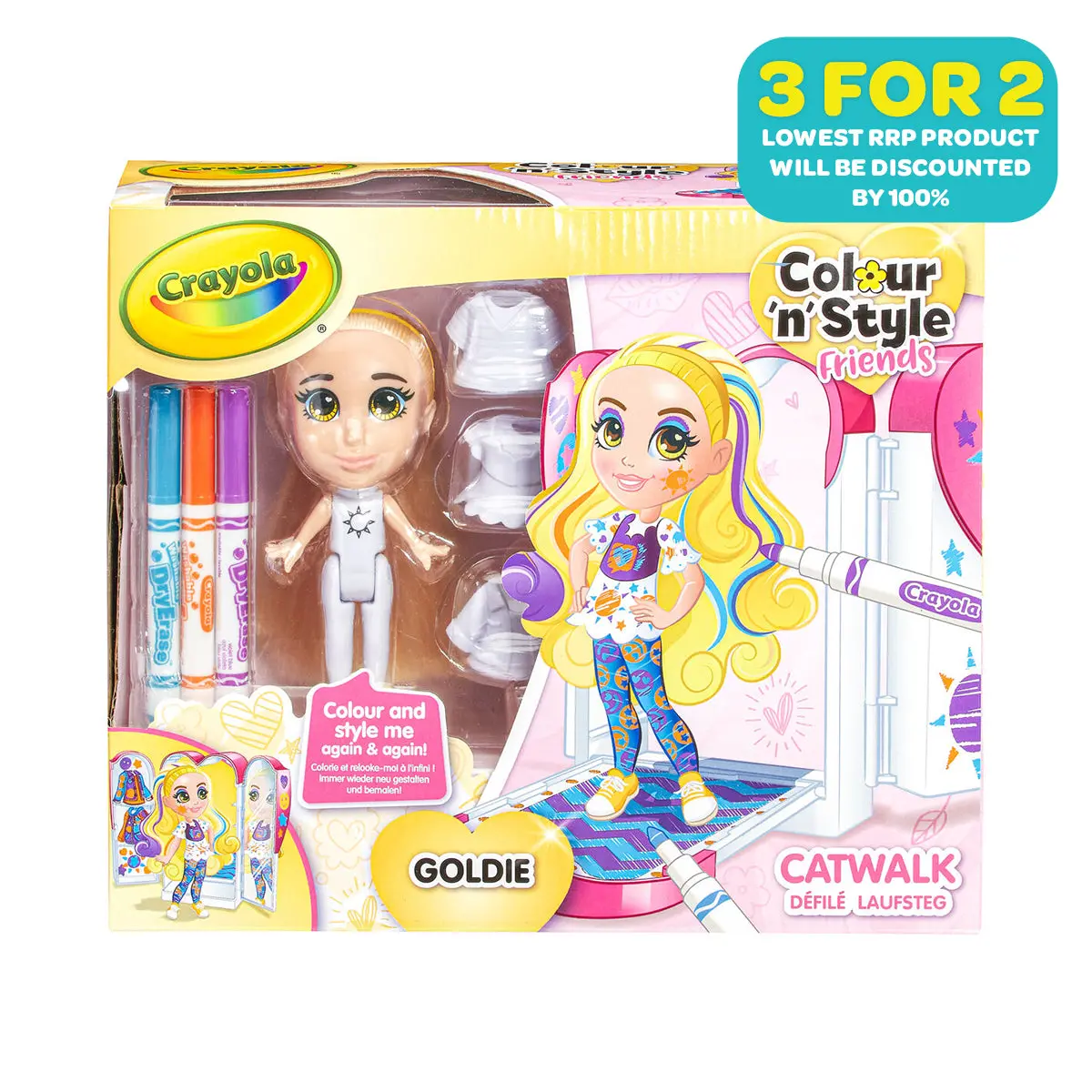 Crayola Colour 'N' Style Catwalk Goldie Doll 1