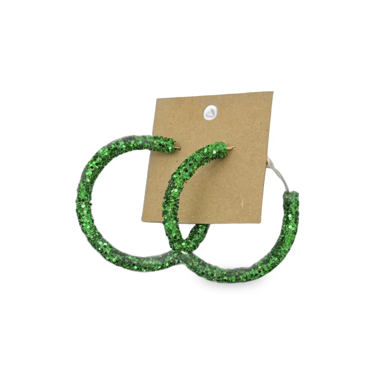 Green Hoop Earrings 1