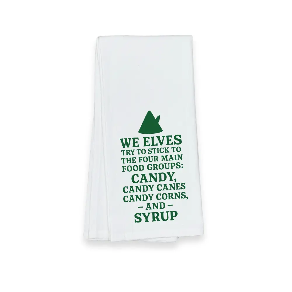 Christmas Tea Towel - Four Main Food Groups 1