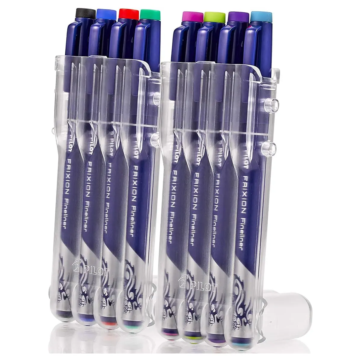 Pilot Frixion Fineliner 'Set 2 Go' Erasable F Felt Pens With Case (8 Pack) 2