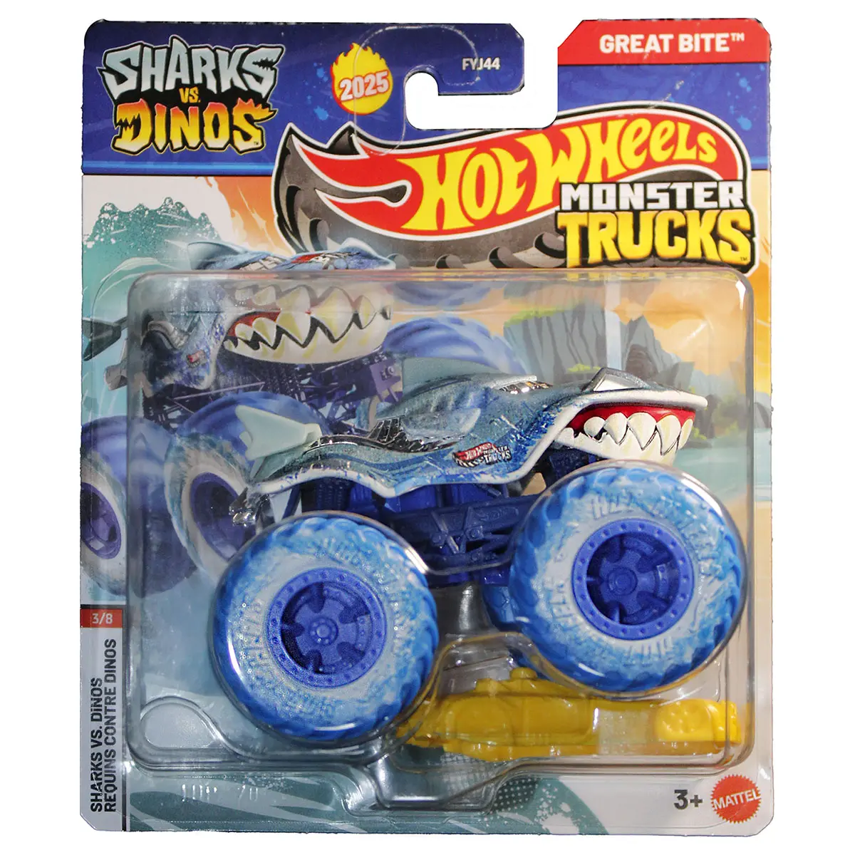 Hot Wheels Monster Trucks Sharks Vs Dinos Great Bite 1:64 Truck 1