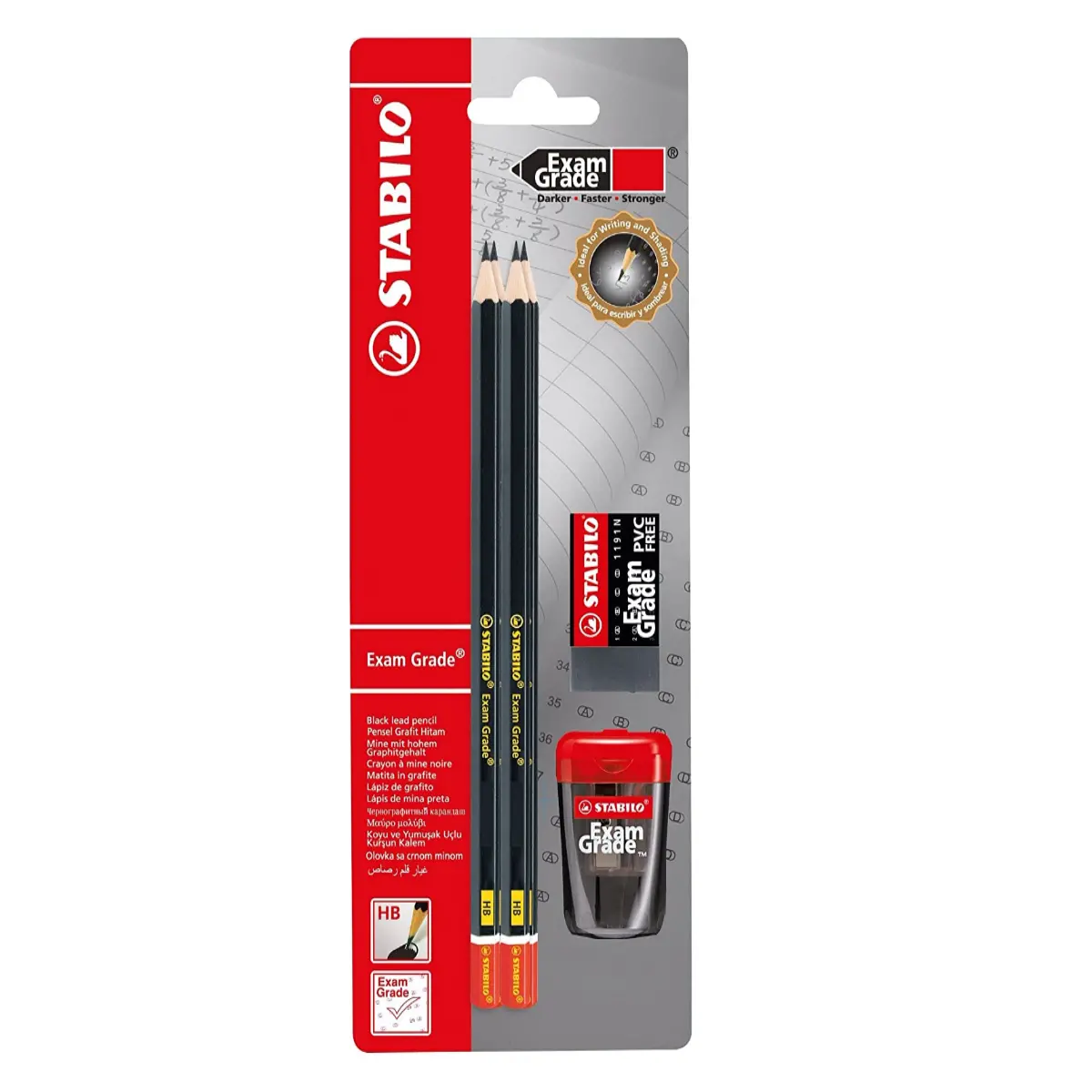 Stabilo Exam Grade Hb Pencils, Eraser + Sharpener Set 1