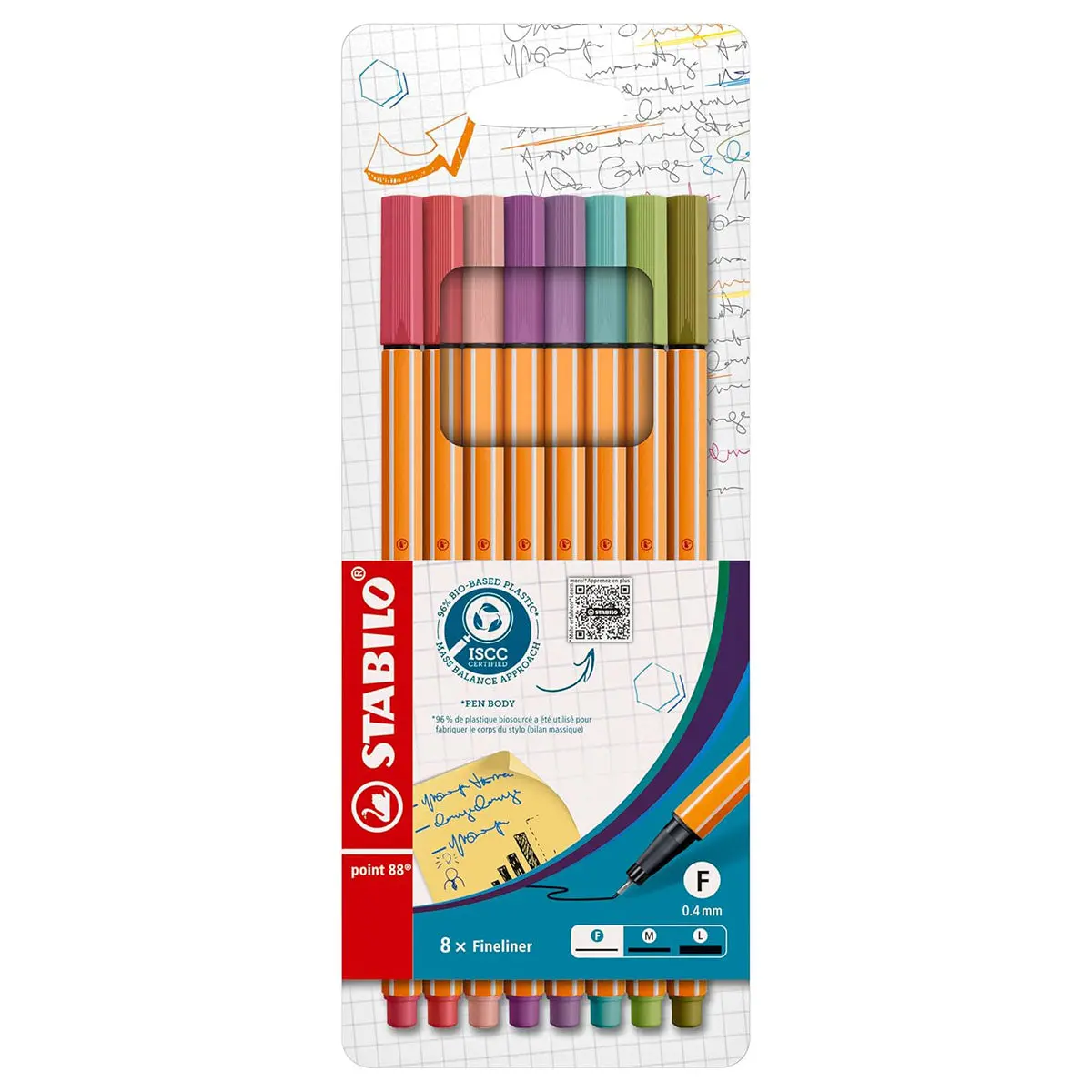 Stabilo Point 88 Fineliner Coloured Pens (8 Pack) 1