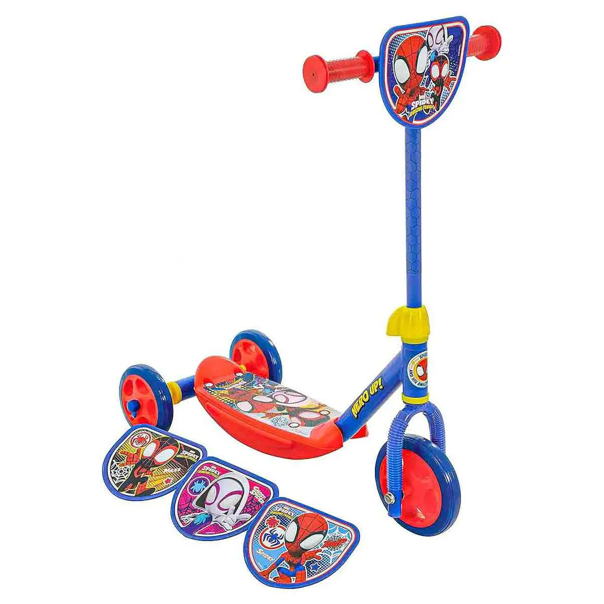 Marvel Spidey And His Amazing Friends Switch It Tri Scooter With 4 Character Plaques 1