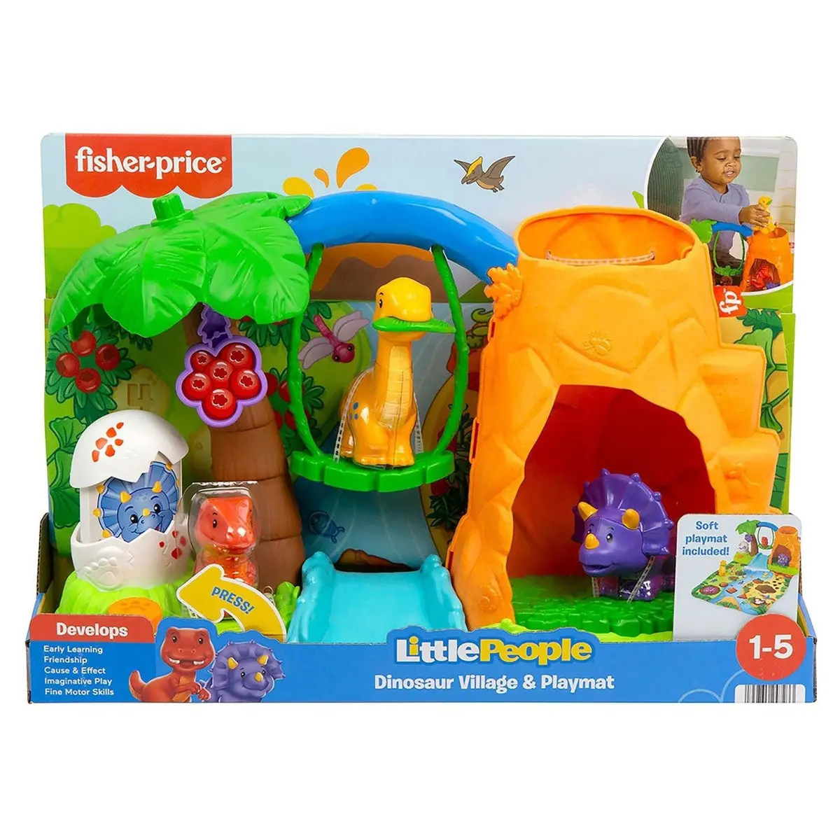 Fisher-Price Little People Dinosaur Village & Playmat 1
