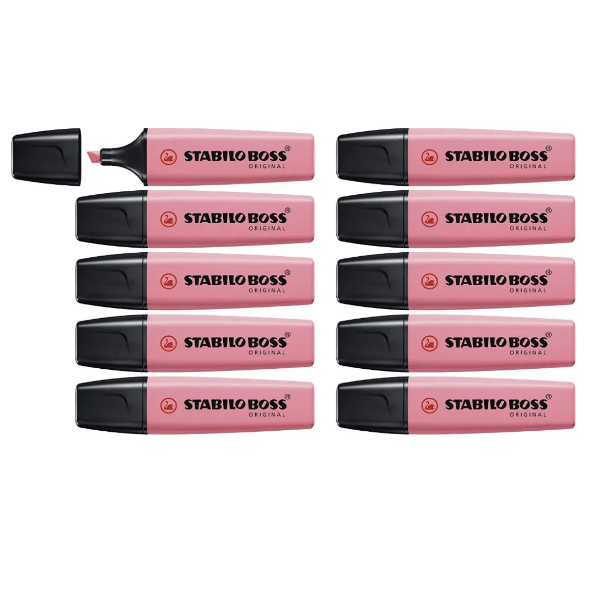 Stabilo Boss Original Pastel Cherry Blossom Pink Highlighter Box Of 10 1