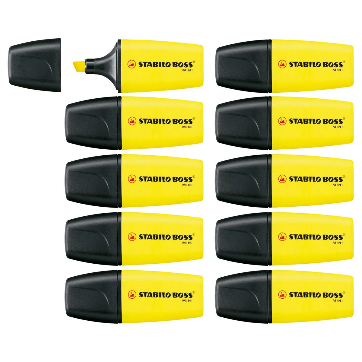 Stabilo Boss Mini Yellow Highlighter Box Of 10 1