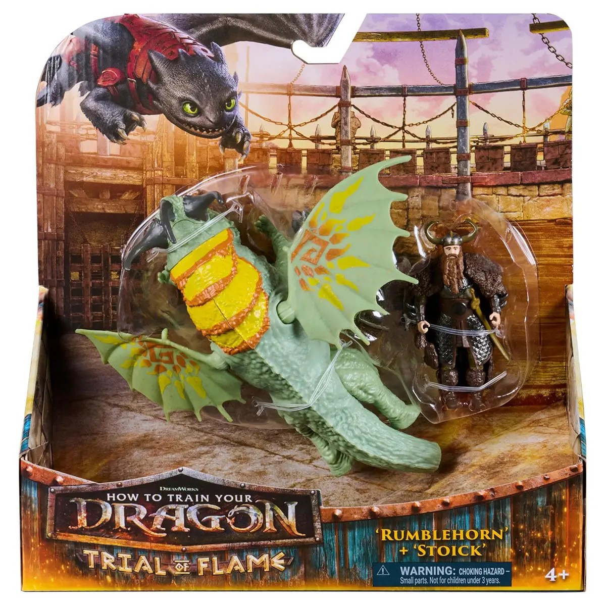 How To Train Your Dragon Trial Of Flame Rumblehorn & Stoik Figures 1