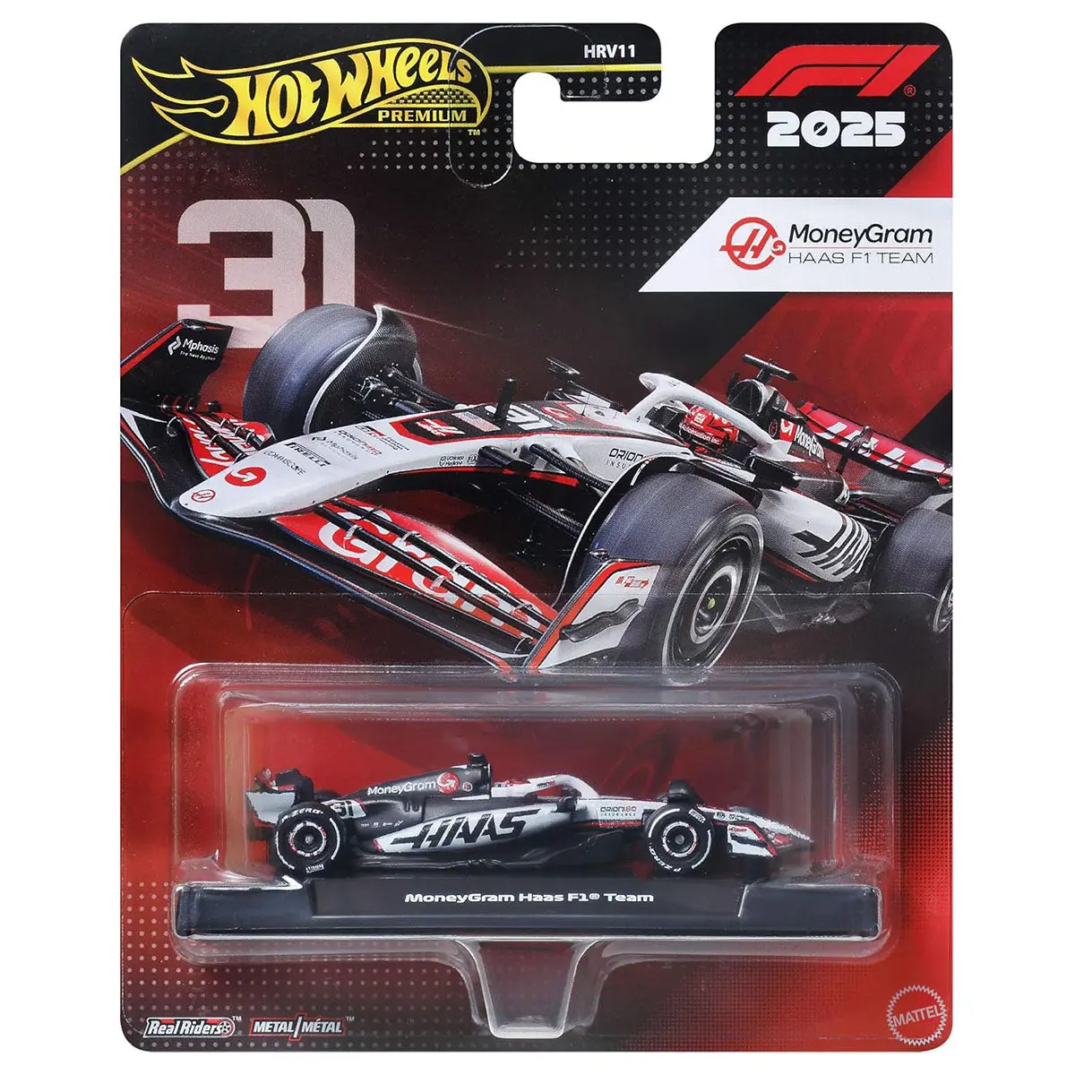 Hot Wheels Premium F1 2025 Moneygram Haas F1 Team Car 1