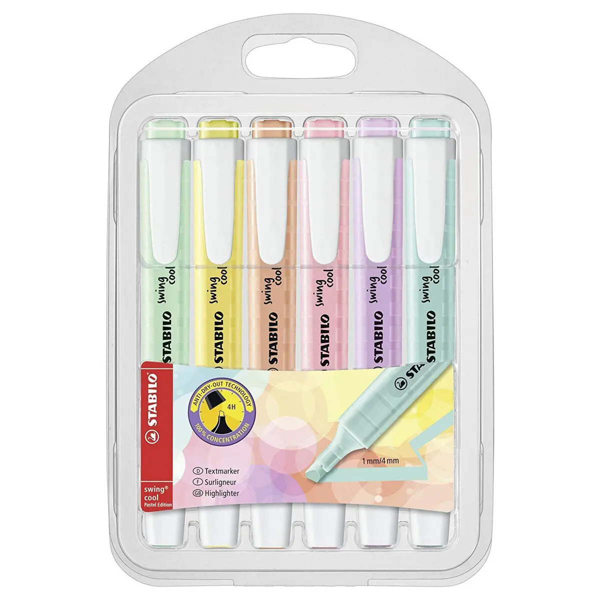 Stabilo Swing Cool Pastel Assorted Colours Highlighter Wallet Pack Of 6 1