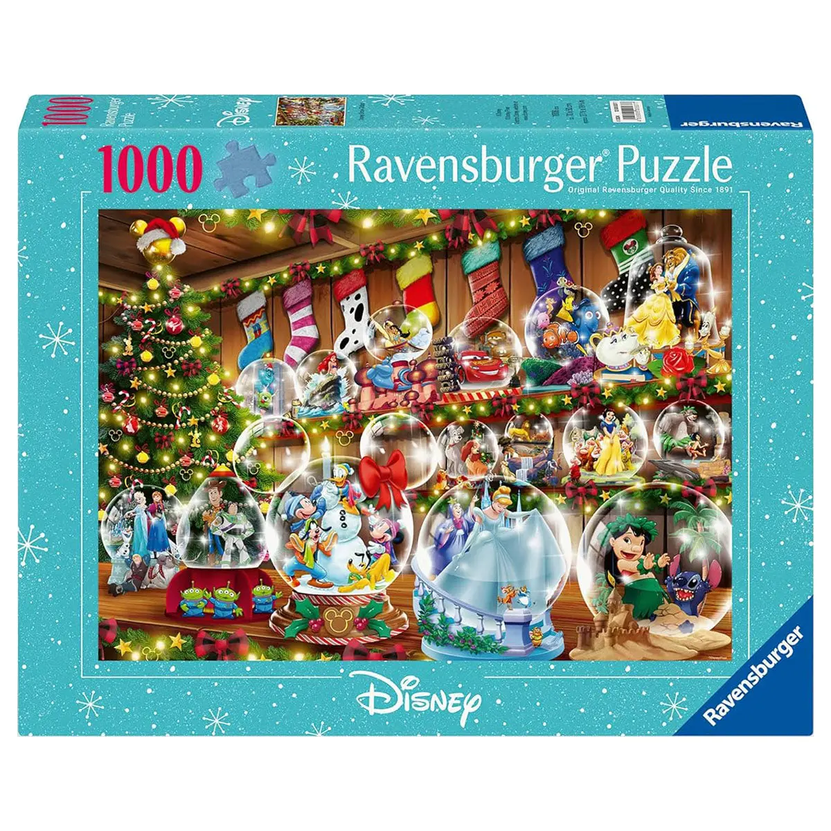 Ravensburger Disney Christmas Snowglobe Paradise 1000 Piece Jigsaw Puzzle 1