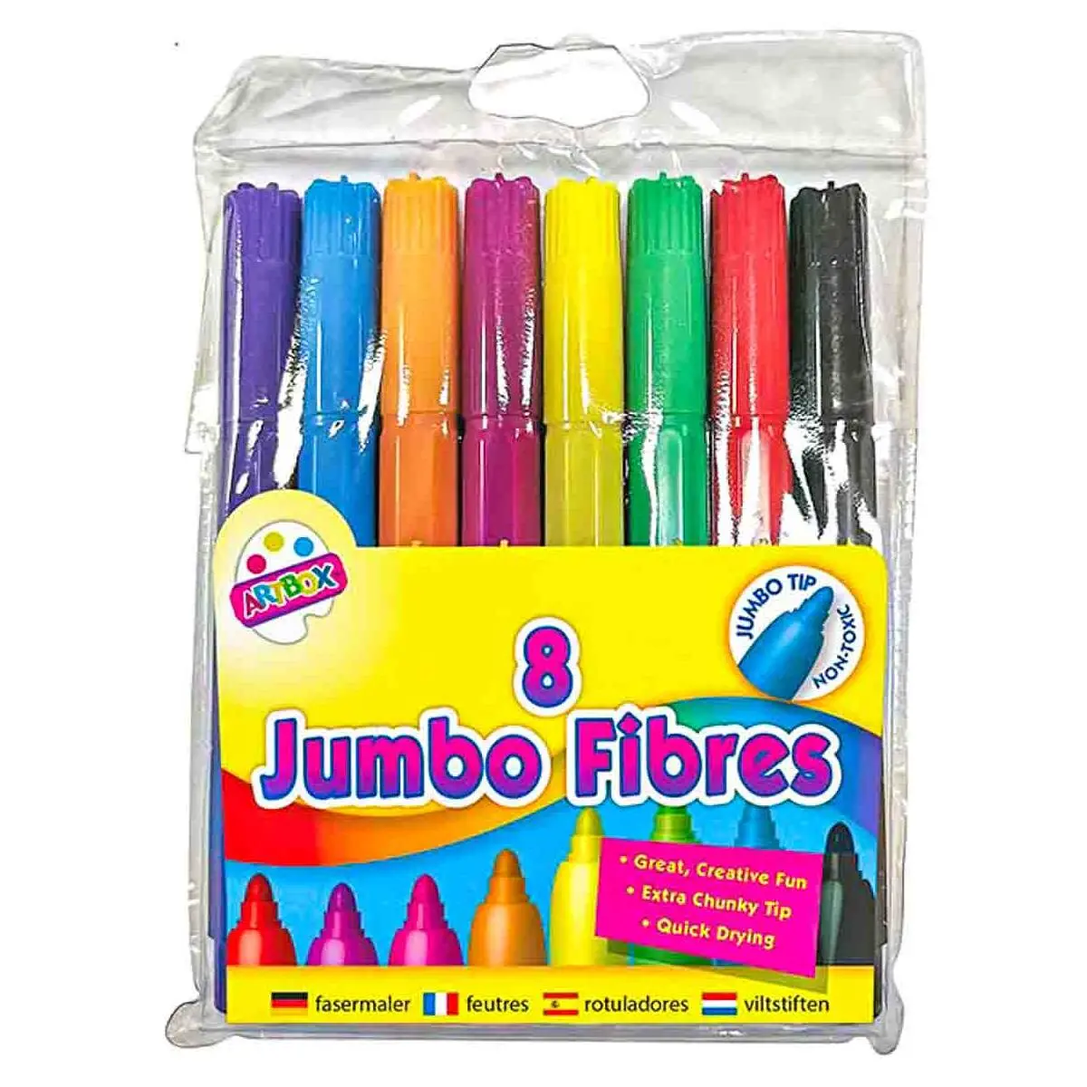 Artbox 8 Coloured Jumbo Fibre Pens 1