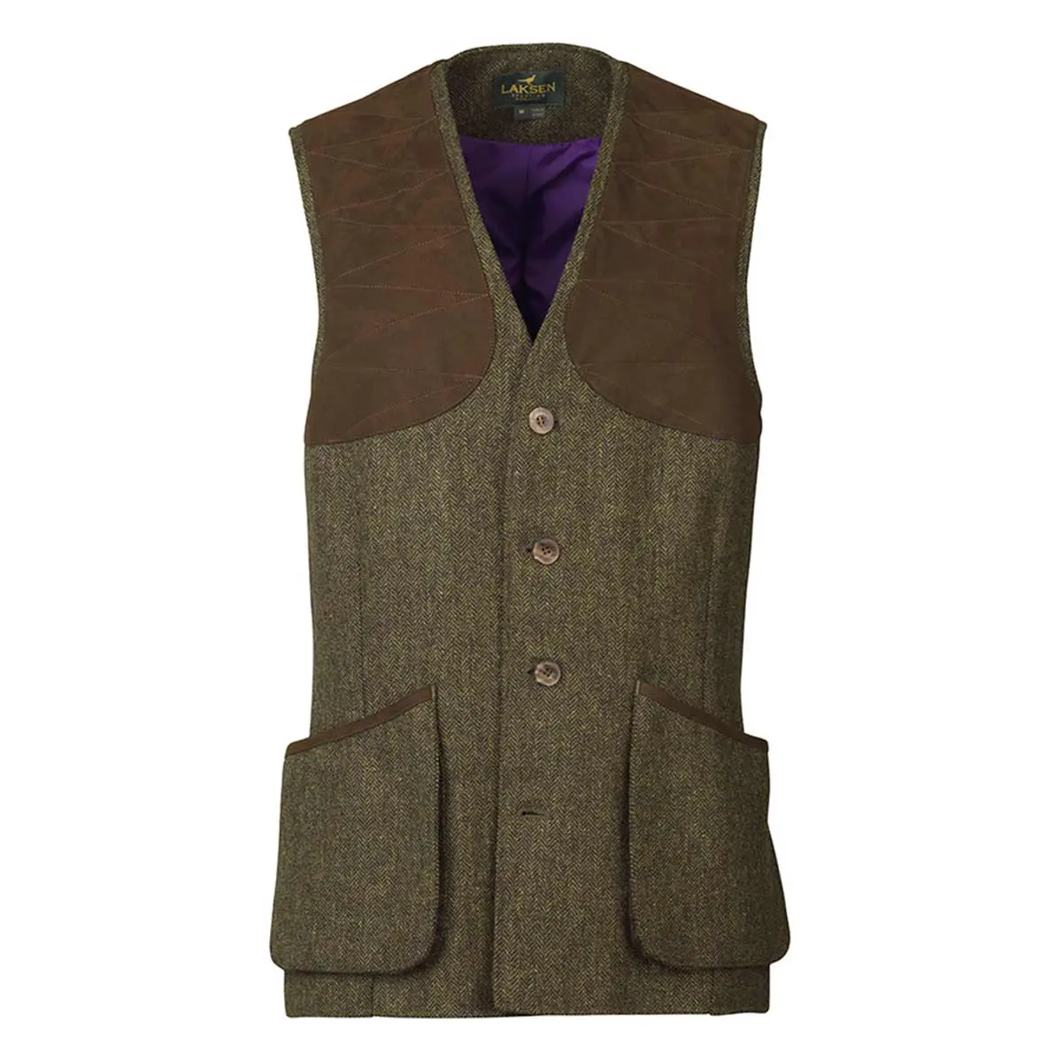 Laksen Kirkton Herringbone Tweed Leith Shooting Vest 1